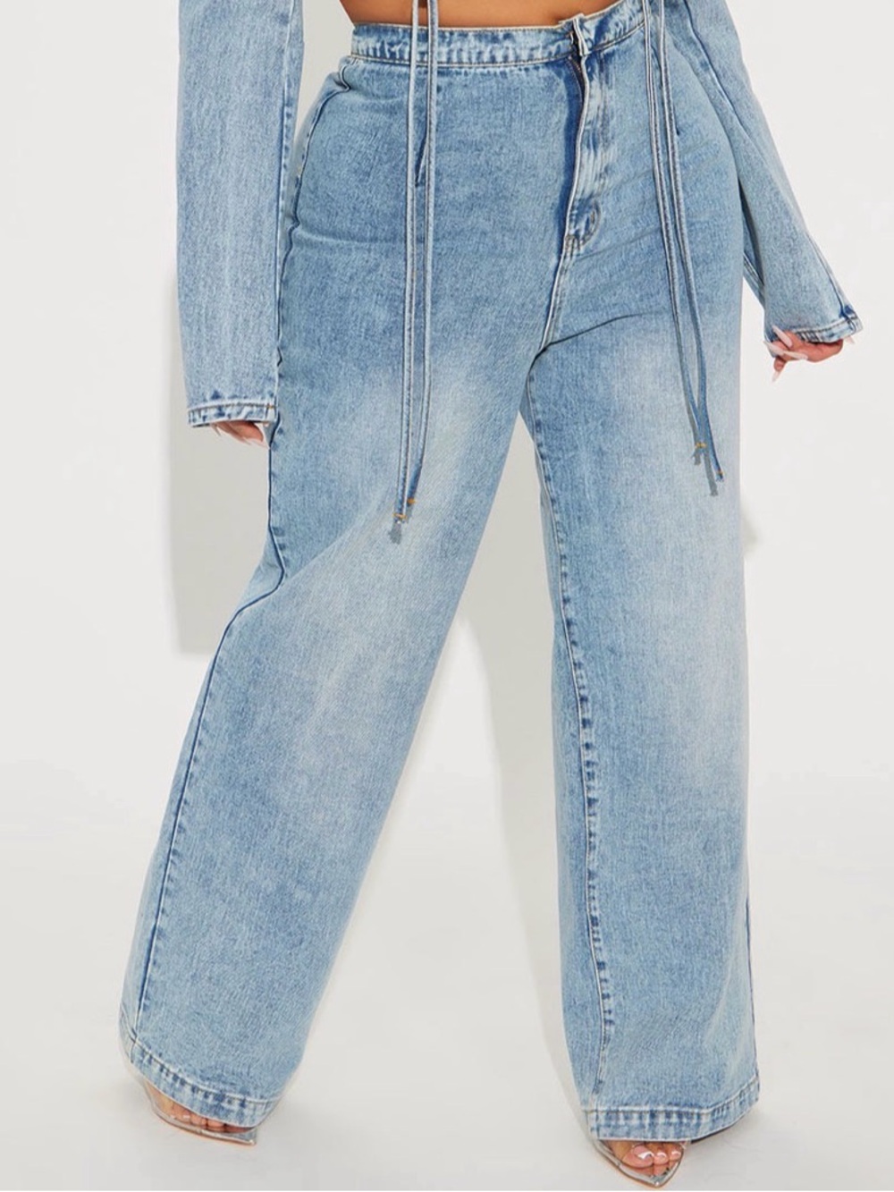 Fashion Nova High-Rise Wide Leg Light Blue Women’s Jeans